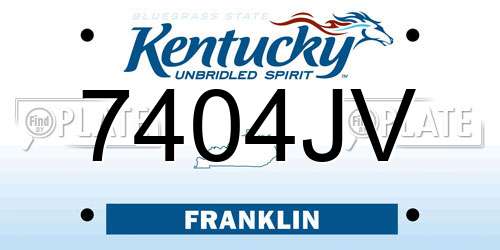 7404JV Kentucky License Plate