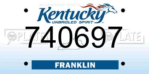 740697 Kentucky License Plate