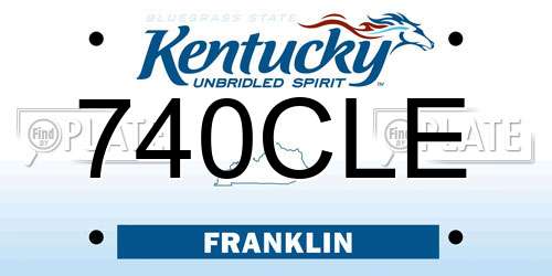740CLE Kentucky License Plate