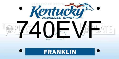 740EVF Kentucky License Plate