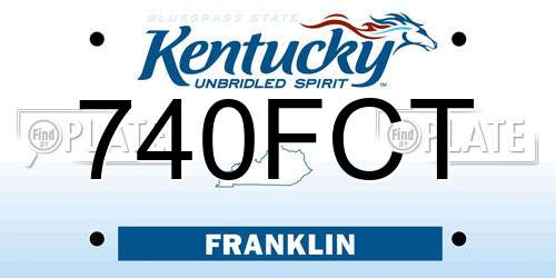 740FCT Kentucky License Plate