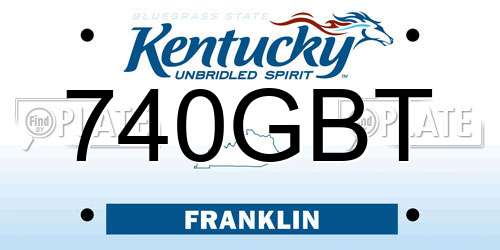740GBT Kentucky License Plate
