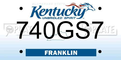 740GS7 Kentucky License Plate