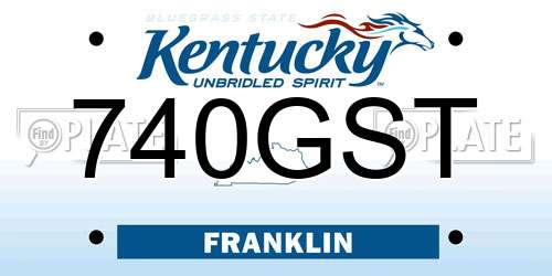 740GST Kentucky License Plate