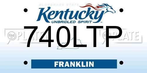 740LTP Kentucky License Plate