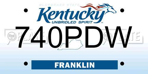 740PDW Kentucky License Plate