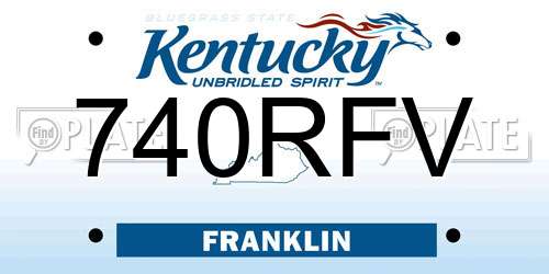 740RFV Kentucky License Plate