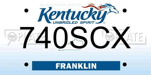 740SCX Kentucky License Plate