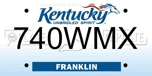 740WMX Kentucky License Plate