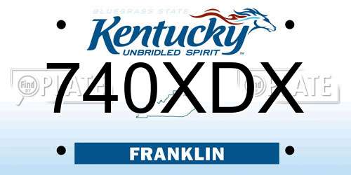 740XDX Kentucky License Plate
