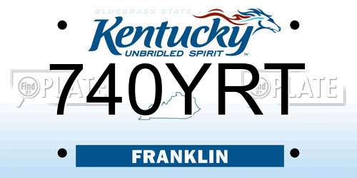 740YRT Kentucky License Plate