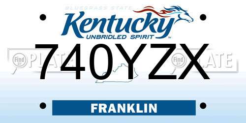 740YZX Kentucky License Plate