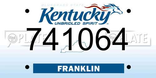 741064 Kentucky License Plate
