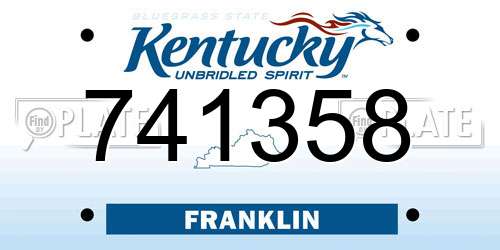 741358 Kentucky License Plate