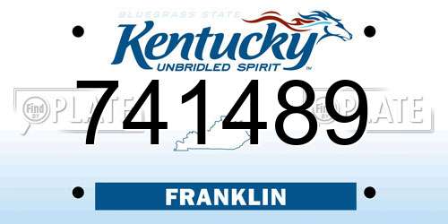 741489 Kentucky License Plate