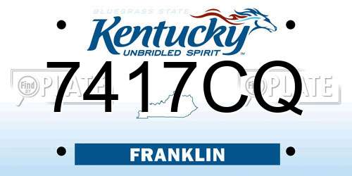 7417CQ Kentucky License Plate