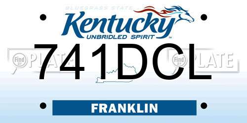 741DCL Kentucky License Plate