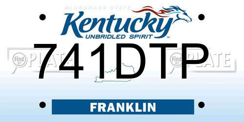 741DTP Kentucky License Plate