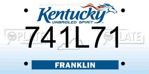 741L71 Kentucky License Plate
