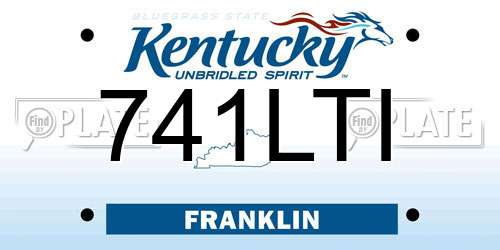 741LTI Kentucky License Plate