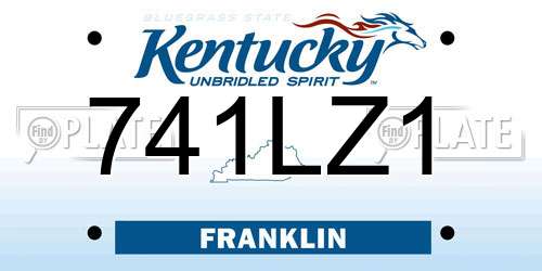 741LZ1 Kentucky License Plate