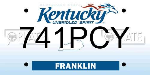 741PCY Kentucky License Plate