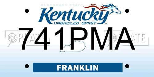 741PMA Kentucky License Plate