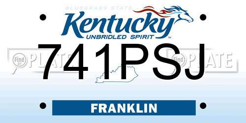 741PSJ Kentucky License Plate