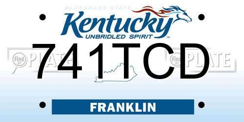 741TCD Kentucky License Plate