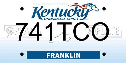 741TCO Kentucky License Plate