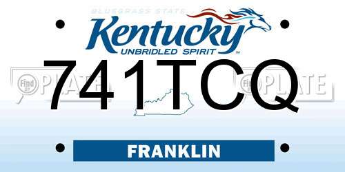 741TCQ Kentucky License Plate