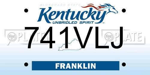 741VLJ Kentucky License Plate