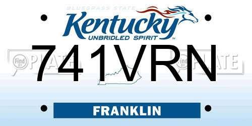 741VRN Kentucky License Plate