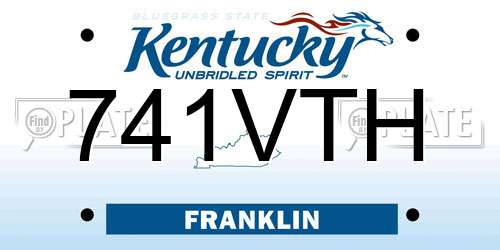 741VTH Kentucky License Plate