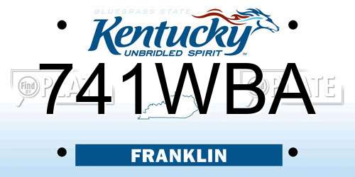 741WBA Kentucky License Plate