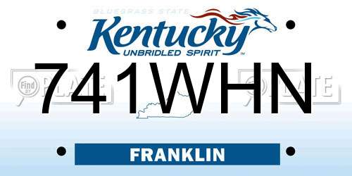741WHN Kentucky License Plate