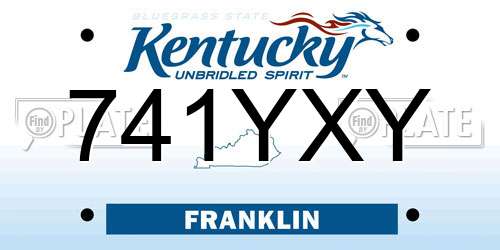 741YXY Kentucky License Plate