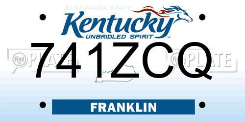741ZCQ Kentucky License Plate