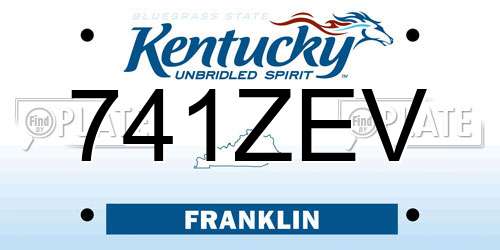 741ZEV Kentucky License Plate