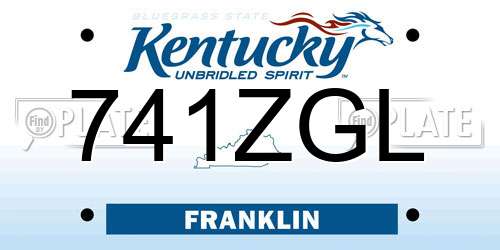 741ZGL Kentucky License Plate