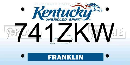 741ZKW Kentucky License Plate