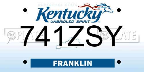 741ZSY Kentucky License Plate