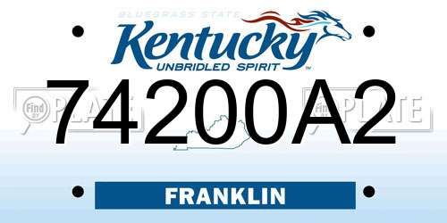 74200A2 Kentucky License Plate