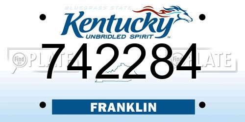 742284 Kentucky License Plate