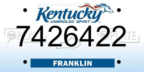 7426422 Kentucky License Plate