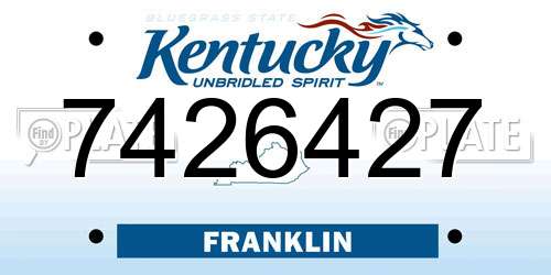7426427 Kentucky License Plate