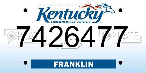 7426477 Kentucky License Plate