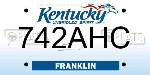742AHC Kentucky License Plate