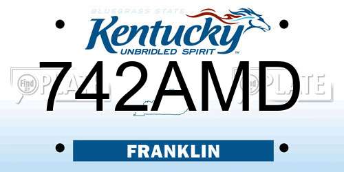 742AMD Kentucky License Plate
