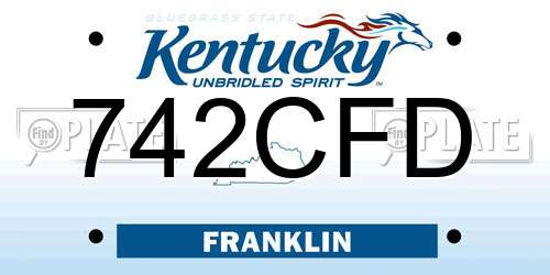 742CFD Kentucky License Plate